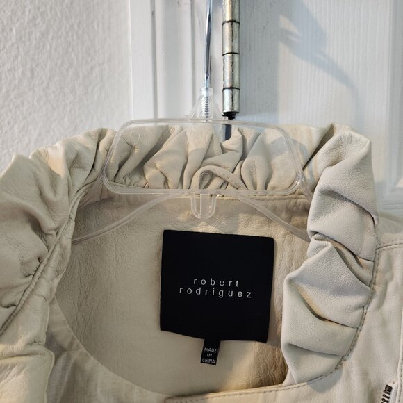 Robert Rodriguez Ivory Leather Jacket US 6 - Picture 7 of 10